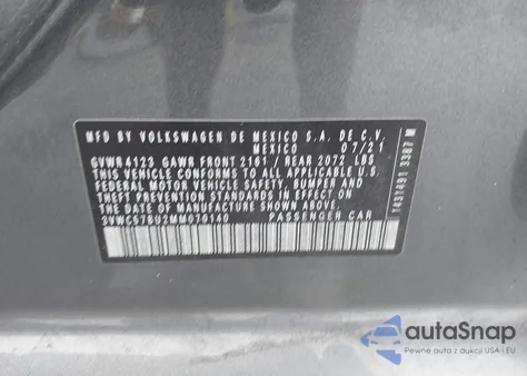 2021 Volkswagen Jetta 1.4T R-Line/1.4T S/1.4T Se from USA, damaged, VIN 3VWC57BU2MM070140